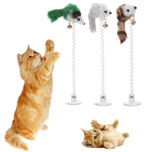 Xm Jouet Pour Chats Animaux De Compagnie 1/3 Pièces Plumes Élastiques Faux Souris Chat Chaton Interactif Griffoir Chat Produits De Teaser Pour Chats Fournitures Pour Chats