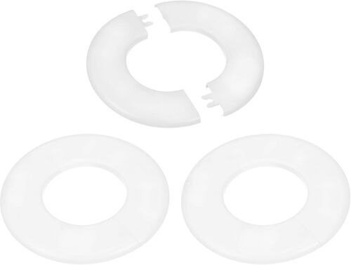 KALANKA-Flange Murale Divisée 2.52""/64mm, 3Pcs ABS Rond Auto-Adhésif Plaque Couvre-Escutcheon Fermeture Pour Tuyau Robinet Décoration, Blanc