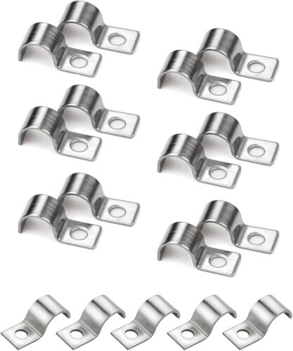 KALANKA-20pcs Métal Colliers de Serrage, Acier Inoxydable 304, U-Forme avec Trou Unique, pour Câbles 10mm, Montage Intégré pour Tuyaux d'Eau