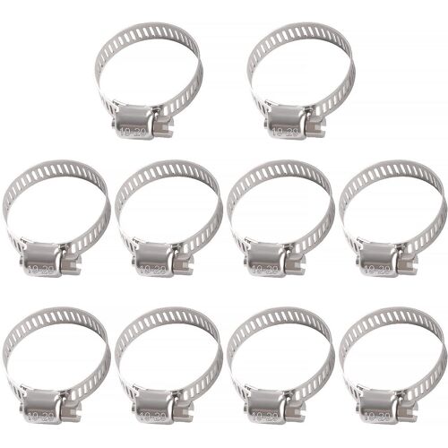 KALANKA-10 Pièces 19-29 mm Collier de Serrage, Colliers de Serrage en Acier Inoxydable 304, Tuyau Clips Réglable, pour Tuyaux D'eau, Plomberie