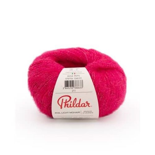 Pelote De Laine Et Mohair À Tricoter Phil Light Mohair - 25gr - Phildar Rose Peps