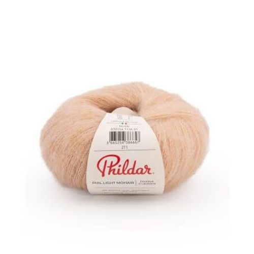 Pelote De Laine Et Mohair À Tricoter Phil Light Mohair - 25gr - Phildar Nude Rose