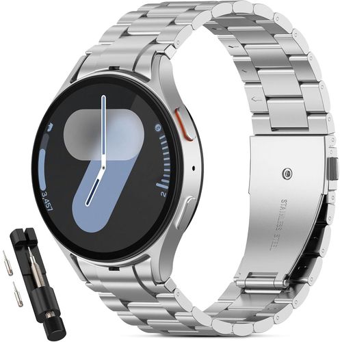 Cheng-Bracelet En Métal Compatible Avec Samsung Galaxy Watch 7 6 5 4 40mm 44mm/6 Classic 43mm 47mm/Watch 5 Pro 45mm/4 Classic 42mm 46mm,No Gap Bracelet De Remplacement En Acier Inoxydable