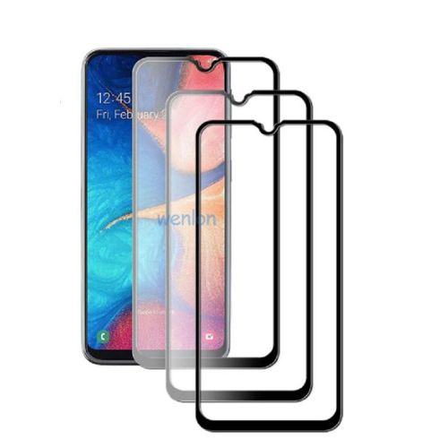 Hqselection® Lot De 3 Verre Trempé Pour Samsung Galaxy A20e .Film De Protection D'écran Couverture Complète Noir - Anti Rayures - Ultra Résistant Dureté 9h