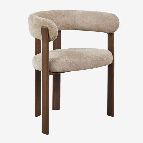 Pack De 4 Chaises De Salle À Manger Avec Accoudoirs Rembourrées Et En Fer Jolie Marron Bois Foncé