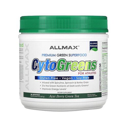 ALLMAX, CytoGreens®, Superaliment vert premium pour les athlètes, Thé vert aux baies d'açaï, 267 g