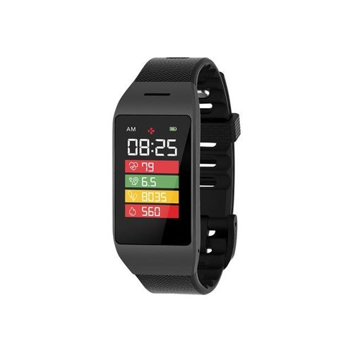 MyKronoz ZeNeo - Noir - montre intelligente avec bande - silicone - noir - affichage 1.14" - Bluetooth - 26 g