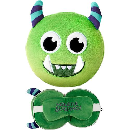 KALANKA-Coussin Voyage Relaxeazzz Peluché 2-en-1 - Monstre Vert