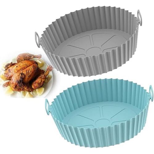KALANKA-Lot de 2 doublures réutilisables en silicone pour friteuse à air, accessoire pour une meilleure expérience de friture à l'air, respectueux de l'environnement, résistance à la chaleur, cuisson