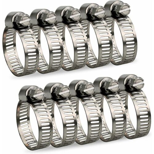 Collier De Serrage Tuyau Reglable 16-25mm Gamme En Acier Inoxydable 304 Assortiment Tuyau Pinces Clips Pour Famille Tuyau D'eau, Home Gaz, Tube D'automobiles, Robinet 10 Pieces (16-25mm) goodnice