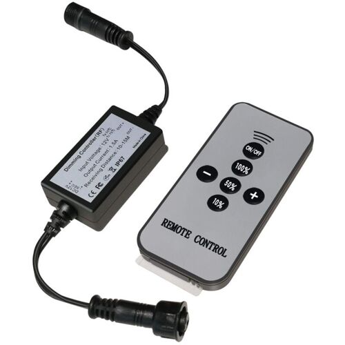 Variateur D'intensite De Lumieres Avec Telecommande Sans Fil Rf Etanche Ip67 Pour Lumieres Led, Cable D'extension Noir, Connecteurs Cc Male Et Femelle Goodnice