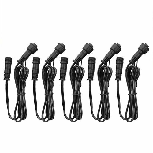 Lot De 5 Rallonges 2 Broches De 1 M Pour Eclairage De Terrasse Blanc Chaud, Rallonges Pour Cables Pour Spots Led Encastrables Au Sol, Etancheite Ip67 Goodnice