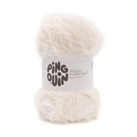 Pelote Fausse Fourrure Pingo Furry Soft - 100gr - Pingouin. Color : Ecru