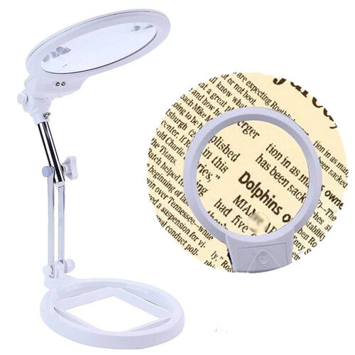 Portable Grande Lentille Lampe Éclairée Haut Bureau Loupe Loupe Led Lumière Lampe De Bureau Pour La Lecture Travail # Zs