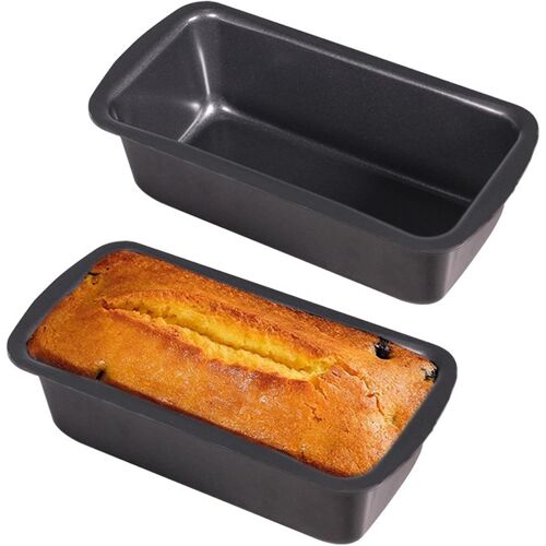 KALANKA-Lot de 2 moules à pain, en acier inoxydable, 19 x 9 x 6 cm, petits, rectangulaires, avec revêtement anti-adhésif, pour four, friteuses à air chaud Ninja