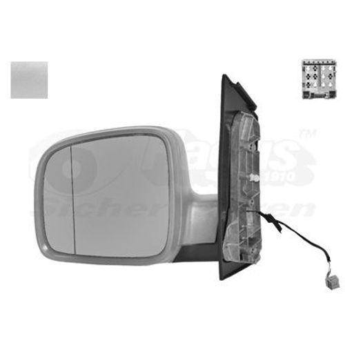 Retroviseur Electrique Gauche Gris Metal Pour Volkswagen Transporter T5 03 - 09