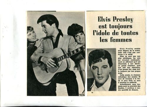 Article De Presse - " Elvis Presley Toujours L' Idole Des Femmes "