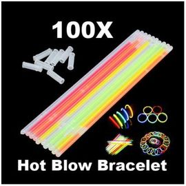 Glowstick Fluo, 100 Pièces, Bracelets Et Colliers Fluorescents, Brille Dans La Nuit, Bâtons Néon, Fournitures De Fête De Noël