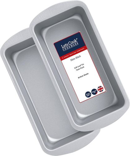 KALANKA-Lot de 2 moules à pain de 0,5 kg, 450 g, compatibles avec friteuse à air, fabriqués au Royaume-Uni avec sans PFOA et sans BPA, antiadhésif