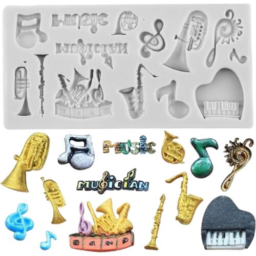 Kalanka-Moules En Silicone En Forme De Note De Musique Pour Décoration De Gâteaux, Pâte À Sucre, Pâte À Sucre, Pâte Polymère, Instrument De Musique