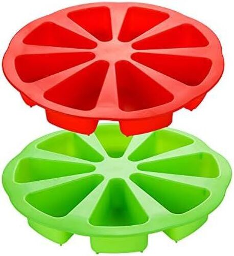 Kalanka-Lot De 2 Moules De Cuisson En Silicone, 8 Cavités En Silicone, Moule À Scone, Moule À Gâteaux, Moule À Cavité Triangulaire, Moule À Gâteau, Pour Four Et Casserole Instantanée, Outil De Cuisso