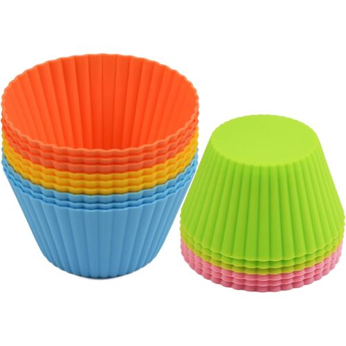Kalanka-Lot De 15 Grands Moules À Muffins En Silicone Anti-Adhésif Réutilisables Pour La Cuisson Des Boules De Gâteau, Muffins, Cupcakes Et Bonbons (9 Cm)