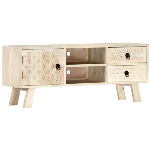 vidaXL Meuble TV 110 x 30 x 44 cm Bois massif de manguier