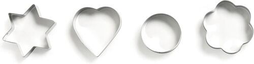 Kalanka-Cookies Time Lot De 4 Emporte-Pièces Fantasy, Acier Inoxydable, Argent, 6 X 6 X 2 Cm