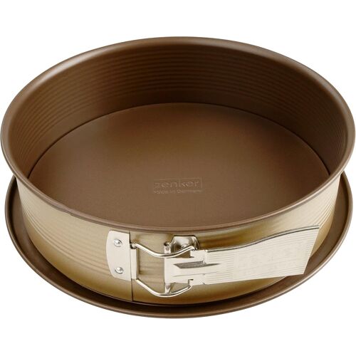 Kalanka-Moule À Charnière Ø 24 Cm Mojave, Moule À Gâteau Rond Avec Revêtement Antiadhésif Renforcé En Céramique (Couleur Acajou/Or), Quantité : 1 Pièce, Tôle D'acier.