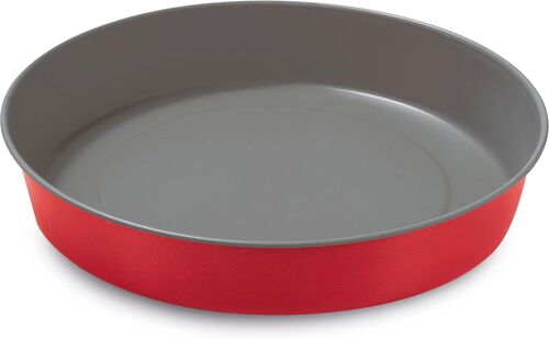 Kalanka-, Moule À Gâteau Lisse Ø 28 Cm, Acier Avec Revêtement Antiadhésif, Rouge Et Gris, Fabriqué En Italie, Ligne Rossana