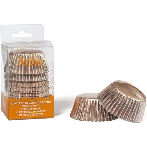 Kalanka-, 0339795 Moules À Muffins Rose Gold, Pratiques Pour Cuire, Présenter Et Offrir Des Muffins, Résistent Jusqu'à 180 °, En Blister Pratique, Or