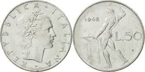 Belle Piece De 50 Lire 1968