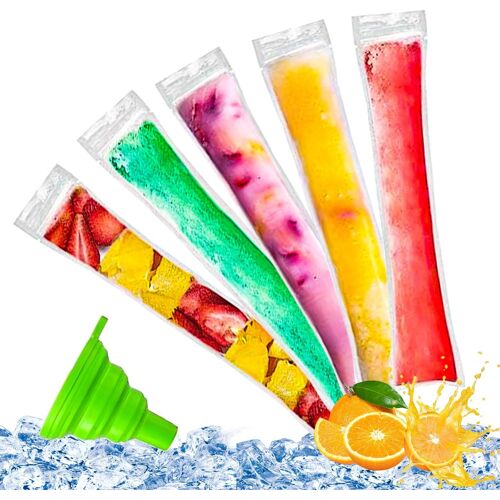 Kalanka-150pcs Sacs Popsicle, Popsicle Moule, Sacs De Sucettes Glacées, Pop Sacs Pop Moule, Sacs Popsicle, Pochettes Popsicle Moule Avec Un Entonnoir, Pour Yaourt, Glaces Party Favors