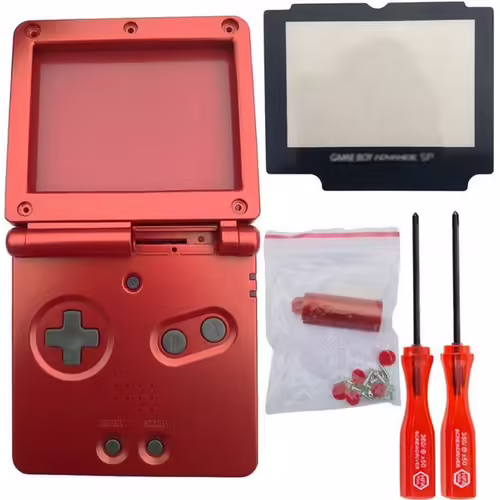 Pour Nintendo Gba Sp Pour Gameboy Housing Cover Coque De Remplacement Pour Shell Pour Advance Sp - Rouge