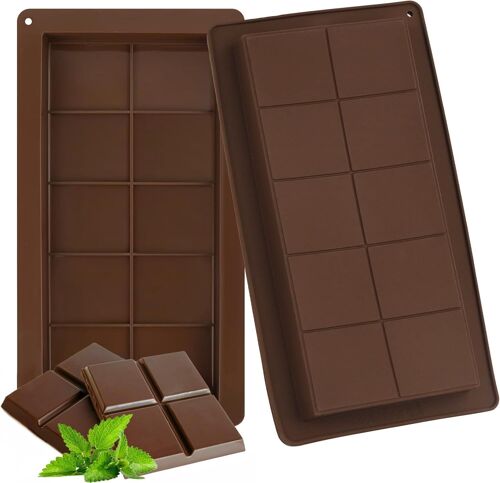 Kalanka-Lumanothy Moule À Chocolat En Silicone, 2 Pièces Moules Style Dubaï, Moule Tablette De Chocolat, Parfait Pour Bonbons, Pralines, Desserts Maison