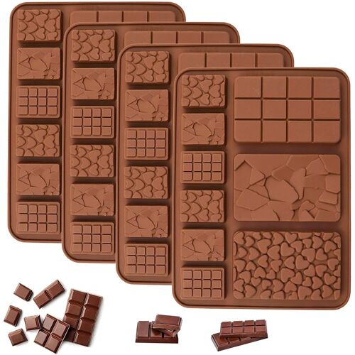 Kalanka-Lumanothy Moule À Chocolat En Silicone, 4 Pièces Moules Style Dubaï, Moule Tablette De Chocolat, Parfait Pour Bonbons, Pralines, Desserts Maison