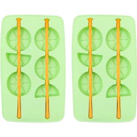 Eryi-Lot De 2 Bacs À Glaçons, Moules À Glace, Moule À Citron, Moule À Glaçons Flexible En Silicone Pp, Moule À Glace, Moules À Crème Glacée, Moules À Pop Réutilisables