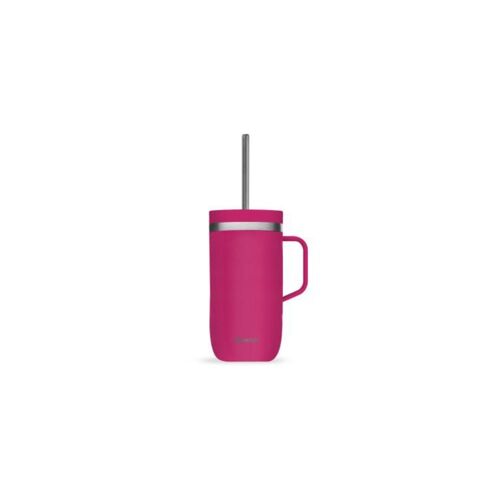 Mug Isotherme Qwetch Inox Avec Anse Matt Magenta 600ml