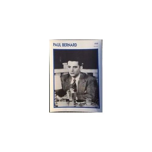 Fiche Portrait De Star Paul Bernard