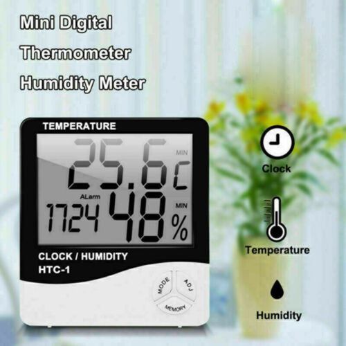 Thermomètre Lcd Numérique Hygromètre Humidité Mètre Horloge De Température Intérieure De La Pièce