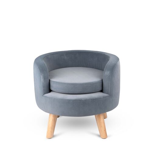 Maxxpro Lit Pour Animaux Coussin En Velours Doux - Animaux Jusqu'à 80kg - Panier Surélevé Pour Chats Et Chiens - Gris - 40,5 X 36 Cm
