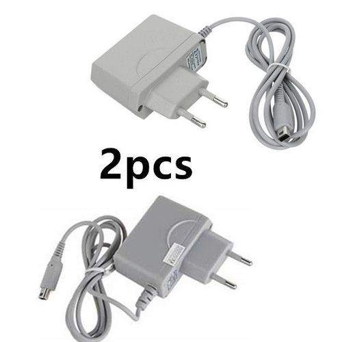 (2 Pcs) Adaptateur Secteur Pour Chargeur De Prise Secteur Ue Pour 3ds Pour Ndsi - Gris