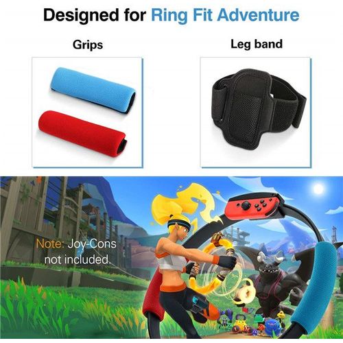 Sangle De Jambe Et Rembourrages Ring-Con Grip Pour Ring Fit Adventure Ns, Couvertures Grip Souples Pour Switch Joy Con