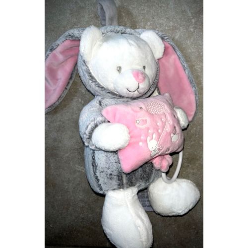 Doudou lapin ours mots d'enfants musical peluche jouet bebe