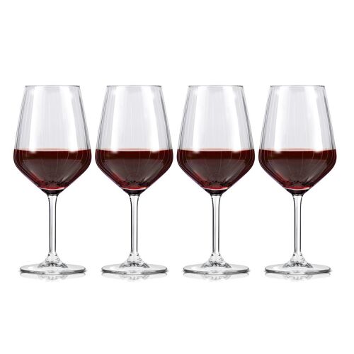 Alpina Verre À Vin Rouge Lot De 4 - Verre À Pied 50cl - Verrerie - Verre Clair