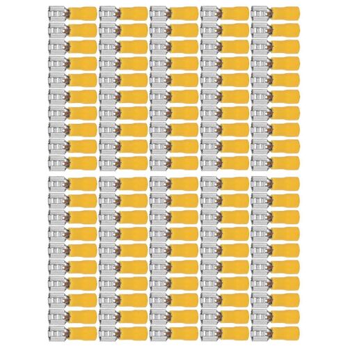 100PCS Isolé Fil Terminal Femelle Femelle Connecteur À Sertir Électrique pour AWG 1210 46mm