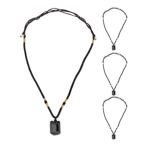4 Pcs Tourmaline Pendentif Collier Pull Chaîne Réglable Cordon Tissu Accessoire