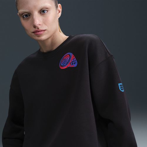 Sweat Oversize À Col Ras-Du-Cou Nike Football Angleterre Phoenix Fleece Pour Femme - Noir