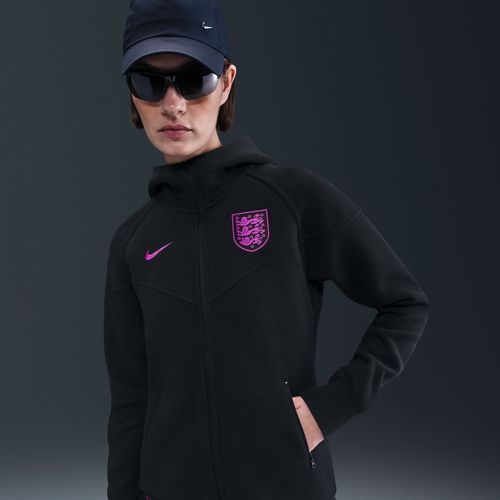 Sweat À Capuche Et Zip En Fleece Nike Football Angleterre Tech Windrunner Pour Femme - Noir