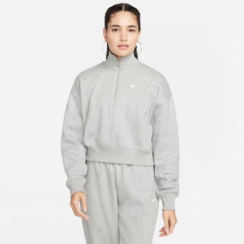 Sweat Court À 1/4 De Zip Nike Sportswear Phoenix Fleece Pour Femme - Gris